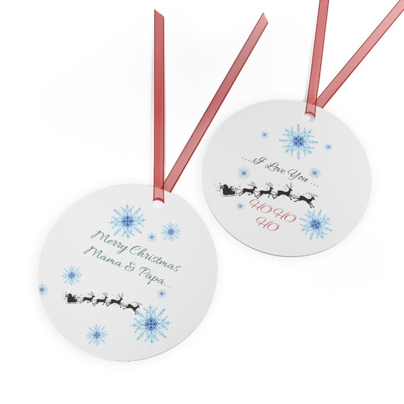 Merry Christmas Mama and Papa Ornament