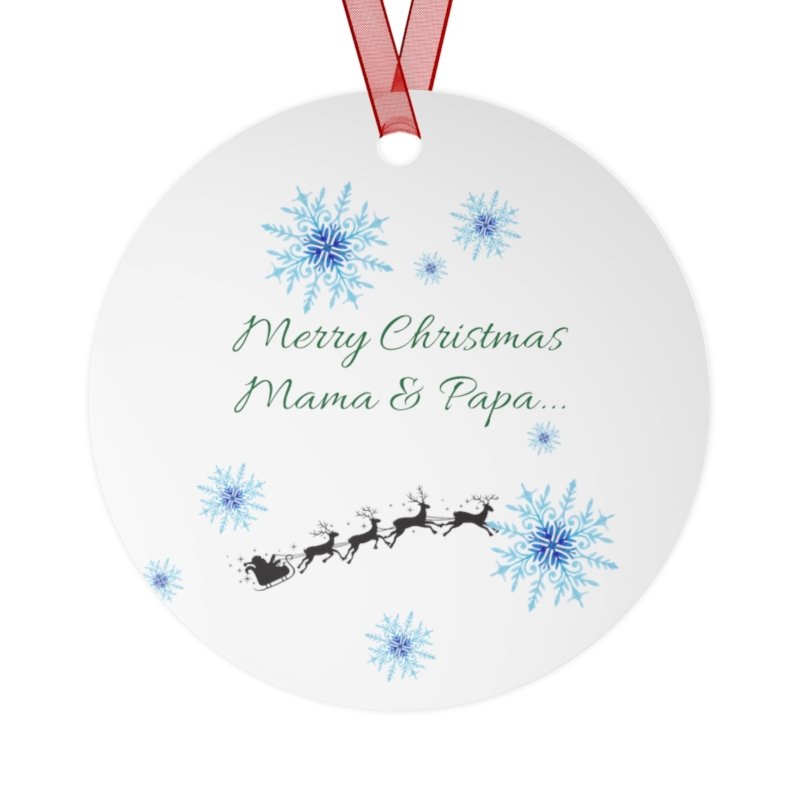 Merry Christmas Mama and Papa Ornament