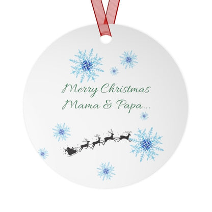 Merry Christmas Mama and Papa Ornament