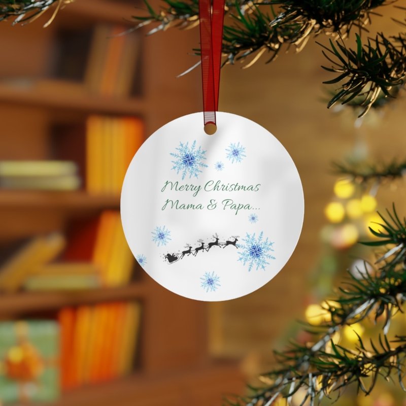 Merry Christmas Mama and Papa Ornament