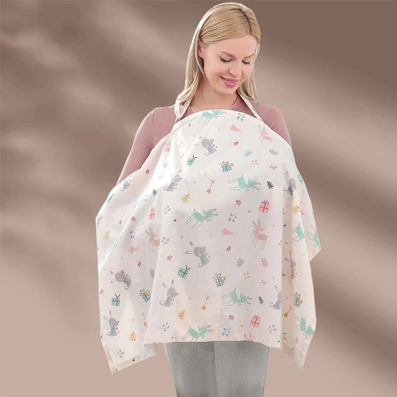 Mother Breastfeeding Cover Cotton Baby Feeding Nursing Shawl Adjustable Privacy Apron Stroller Blanket - Hands & Toes