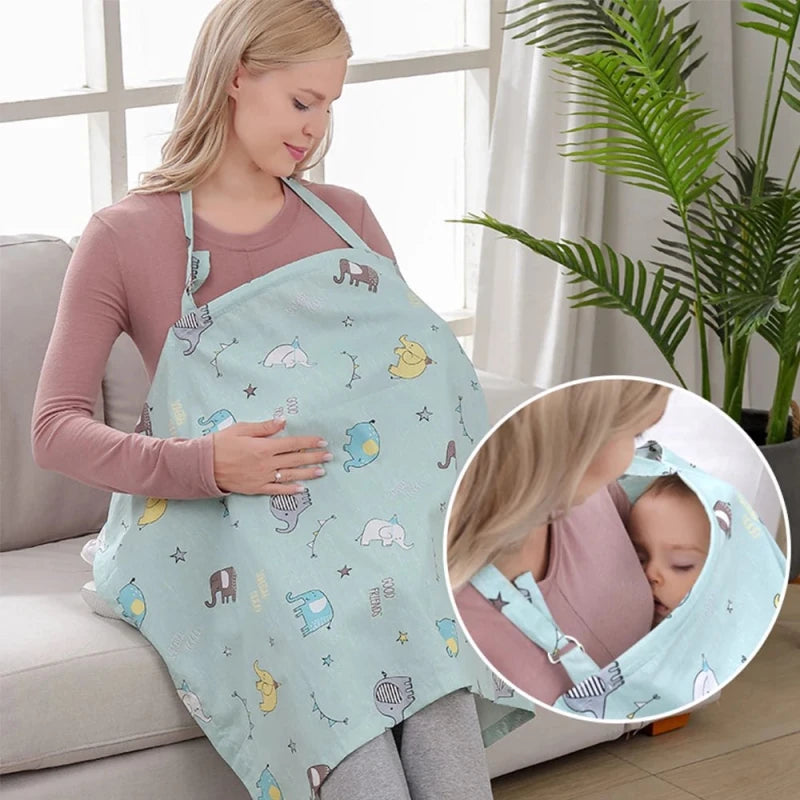 Mother Breastfeeding Cover Cotton Baby Feeding Nursing Shawl Adjustable Privacy Apron Stroller Blanket - Hands & Toes