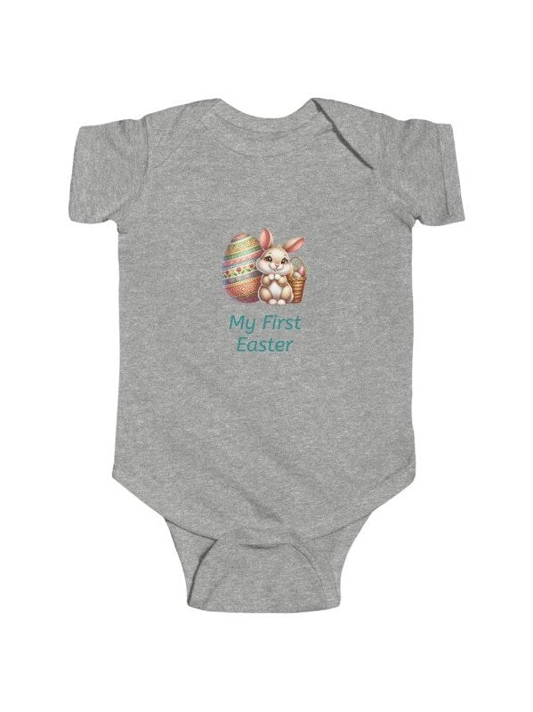 My First Easter Infant Bodysuit — Cute Bunny “Hoppy Baby” Newborn Onesie - Hands & Toes