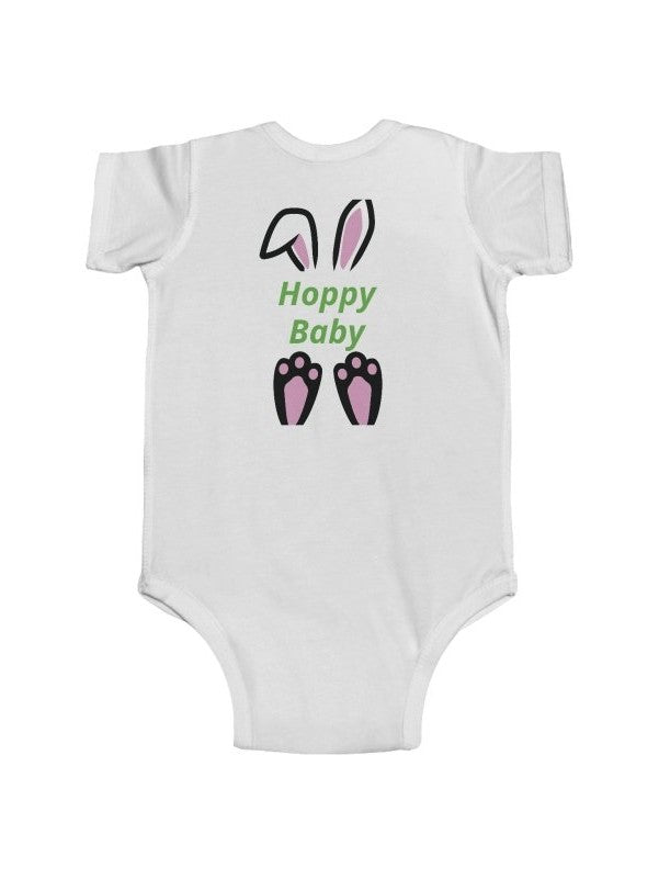 My First Easter Infant Bodysuit — Cute Bunny “Hoppy Baby” Newborn Onesie - Hands & Toes