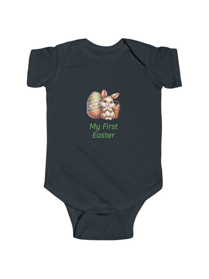 My First Easter Infant Bodysuit — Cute Bunny “Hoppy Baby” Newborn Onesie - Hands & Toes