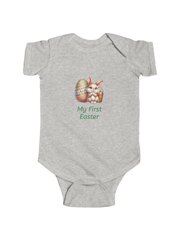 My First Easter Infant Bodysuit — Cute Bunny “Hoppy Baby” Newborn Onesie - Hands & Toes