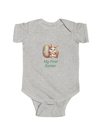 My First Easter Infant Bodysuit — Cute Bunny “Hoppy Baby” Newborn Onesie - Hands & Toes