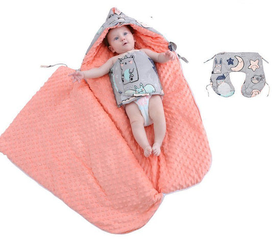 Newborn Baby Blanket Warm Fleece Stroller Cover Quilt - Hands & Toes