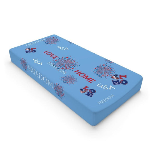 Patriotic Baby Changing Pad Cover - USA Freedom Love Theme - Hands & Toes