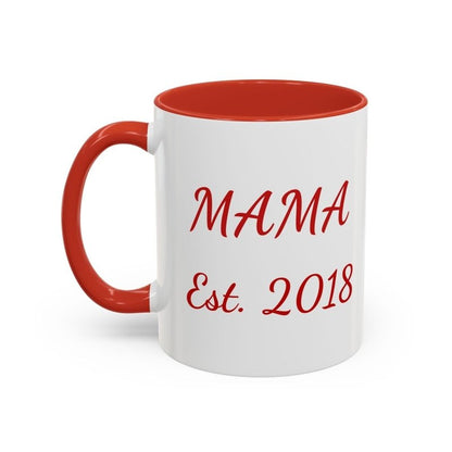 Personalize Mama/Papa Established Mug Christmas Reindeer Accent Coffee Mug – "Merry Christmas" Holiday Gift (11/15oz) - Hands & Toes