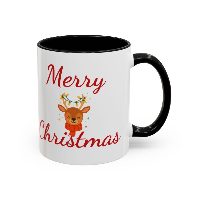 Personalize Mama/Papa Established Mug Christmas Reindeer Accent Coffee Mug – "Merry Christmas" Holiday Gift (11/15oz) - Hands & Toes