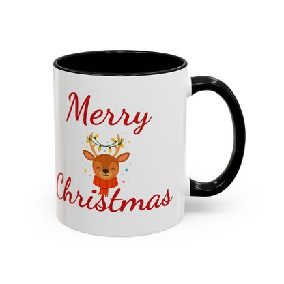 Personalize Mama/Papa Established Mug Christmas Reindeer Accent Coffee Mug – "Merry Christmas" Holiday Gift (11/15oz) - Hands & Toes