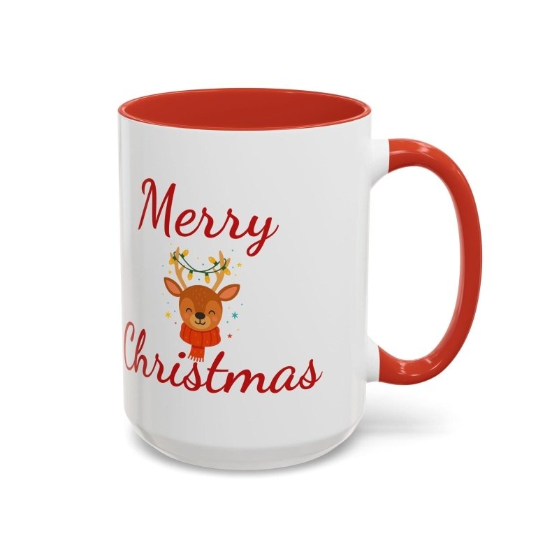 Personalize Mama/Papa Established Mug Christmas Reindeer Accent Coffee Mug – "Merry Christmas" Holiday Gift (11/15oz) - Hands & Toes