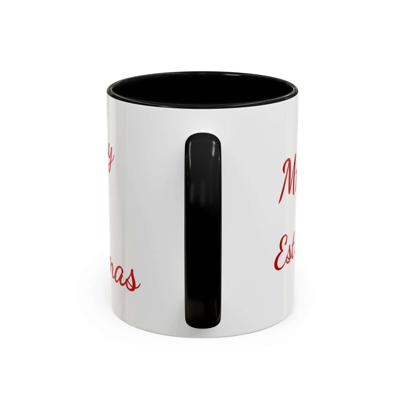 Personalize Mama/Papa Established Mug Christmas Reindeer Accent Coffee Mug – "Merry Christmas" Holiday Gift (11/15oz) - Hands & Toes