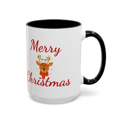 Personalize Mama/Papa Established Mug Christmas Reindeer Accent Coffee Mug – "Merry Christmas" Holiday Gift (11/15oz) - Hands & Toes