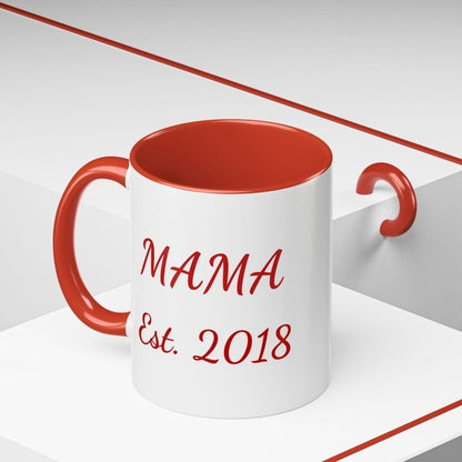 Personalize Mama/Papa Established Mug Christmas Reindeer Accent Coffee Mug – "Merry Christmas" Holiday Gift (11/15oz) - Hands & Toes