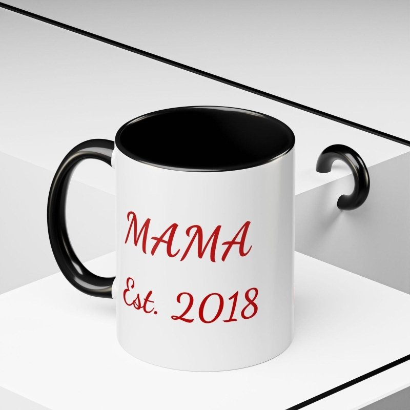 Personalize Mama/Papa Established Mug Christmas Reindeer Accent Coffee Mug – "Merry Christmas" Holiday Gift (11/15oz) - Hands & Toes