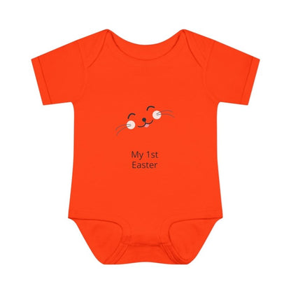 Personalized Baby Bodysuit – 'My 1st Easter' Cute Bunny Face Infant Onesie - Hands & Toes