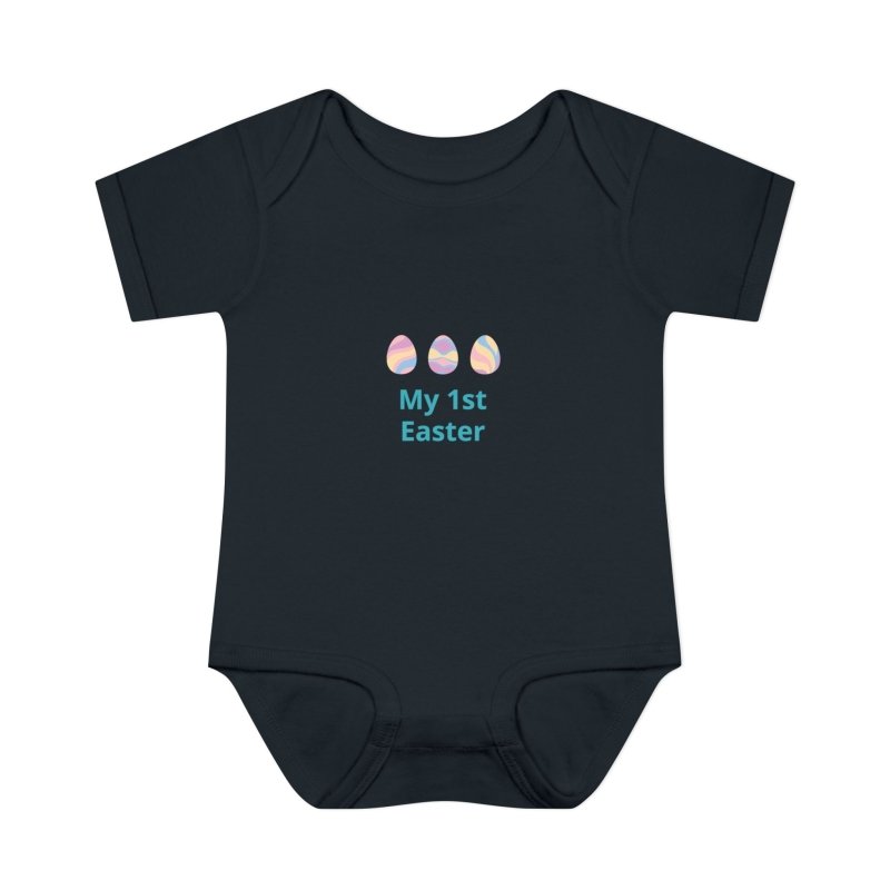 Personalized Baby Bodysuit – 'My 1st Easter' Cute Bunny Face Infant Onesie - Hands & Toes