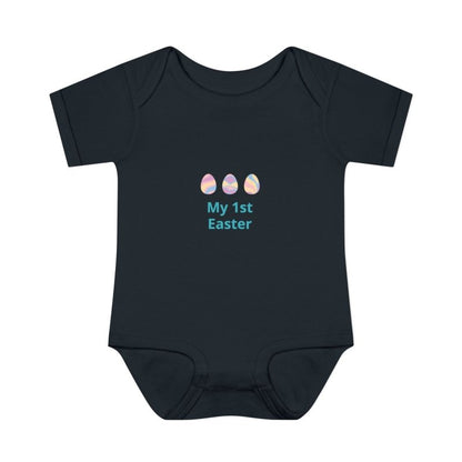 Personalized Baby Bodysuit – 'My 1st Easter' Cute Bunny Face Infant Onesie - Hands & Toes