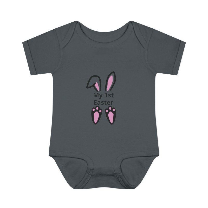 Personalized Baby Bodysuit – 'My 1st Easter' Cute Bunny Face Infant Onesie - Hands & Toes