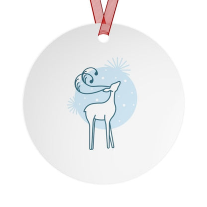 Personalized First Years Reindeer Metal Ornament