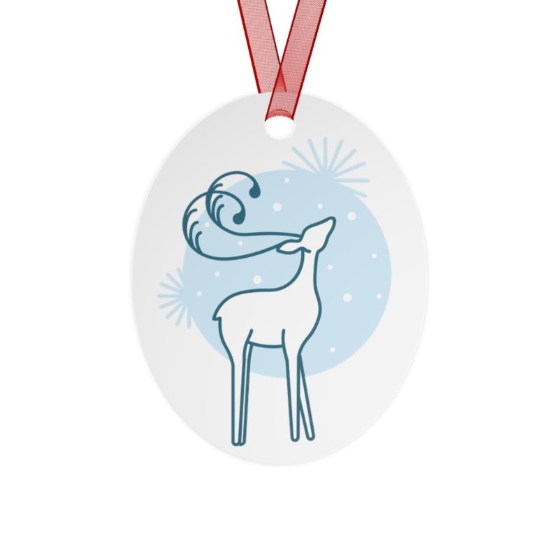 Personalized First Years Reindeer Metal Ornament