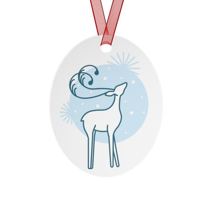 Personalized First Years Reindeer Metal Ornament