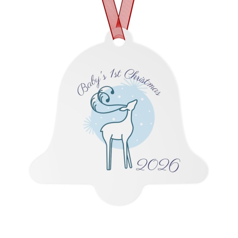 Personalized First Years Reindeer Metal Ornament