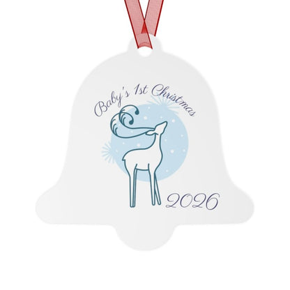 Personalized First Years Reindeer Metal Ornament