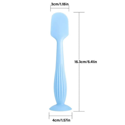 Soft Silicone Diaper Cream Spatula Portable Handheld Scraping Spoon with Suction Base for Gentle Baby Skin Care - Hands & Toes