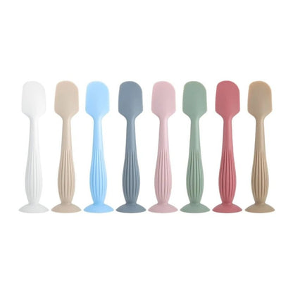 Soft Silicone Diaper Cream Spatula Portable Handheld Scraping Spoon with Suction Base for Gentle Baby Skin Care - Hands & Toes