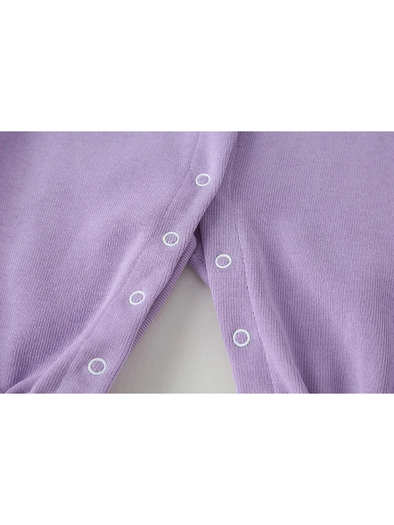 Spring Purple Baby Girls Clothes Romper Sweet Purple Daisy - Hands & Toes