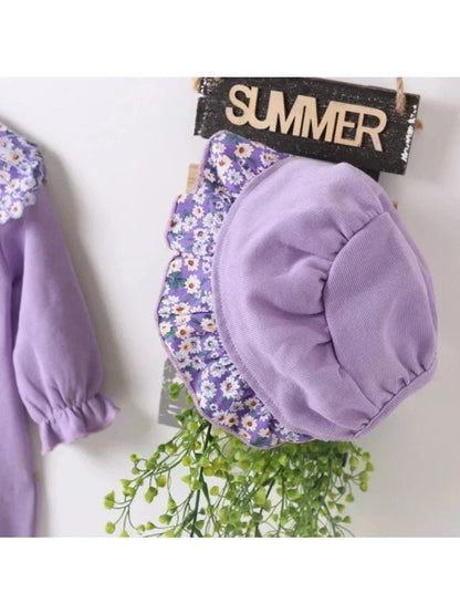 Spring Purple Baby Girls Clothes Romper Sweet Purple Daisy - Hands & Toes