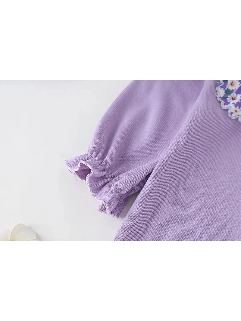 Spring Purple Baby Girls Clothes Romper Sweet Purple Daisy - Hands & Toes