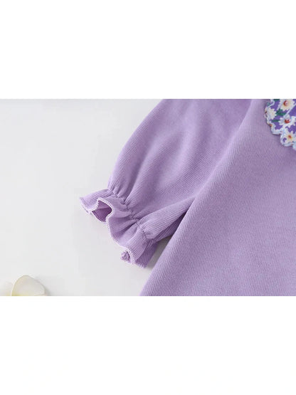 Spring Purple Baby Girls Clothes Romper Sweet Purple Daisy - Hands & Toes