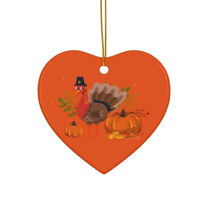 Thanksgiving Ceramic Ornament, Turkey Decor, Fall Home Décor, Holiday Ornament, Cute Thanksgiving Gift, Autumn Decorations