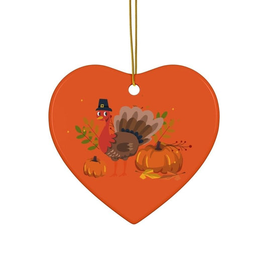 Thanksgiving Ceramic Ornament, Turkey Decor, Fall Home Décor, Holiday Ornament, Cute Thanksgiving Gift, Autumn Decorations