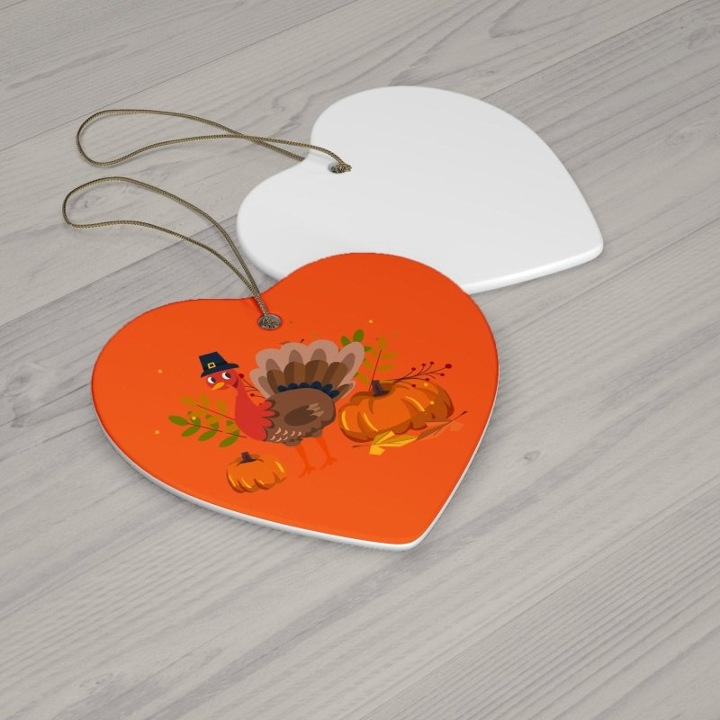 Thanksgiving Ceramic Ornament, Turkey Decor, Fall Home Décor, Holiday Ornament, Cute Thanksgiving Gift, Autumn Decorations