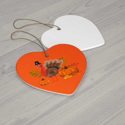 Thanksgiving Ceramic Ornament, Turkey Decor, Fall Home Décor, Holiday Ornament, Cute Thanksgiving Gift, Autumn Decorations