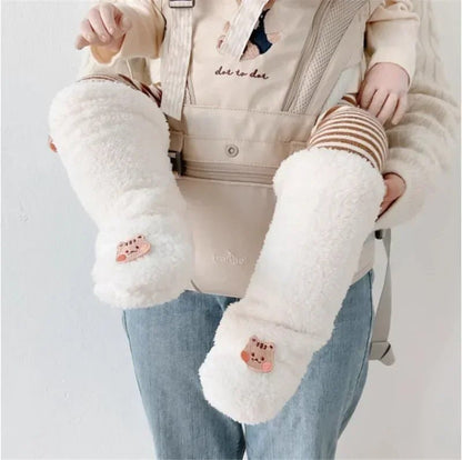 Winter Baby Socks Thick Warm Long Socks for Toddler White Autumn Winter PlushKnee Newborn Anti Slip Floor Socks Baby Accessories - Hands & Toes
