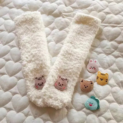 Winter Baby Socks Thick Warm Long Socks for Toddler White Autumn Winter PlushKnee Newborn Anti Slip Floor Socks Baby Accessories - Hands & Toes
