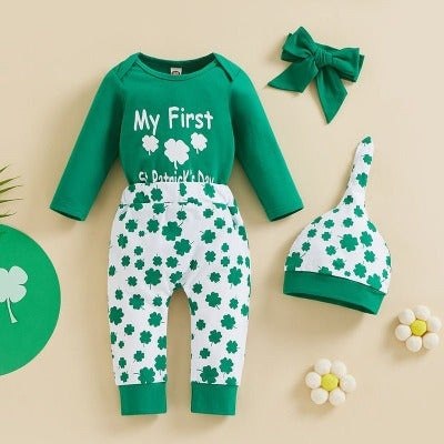 Saint Patrick's Day Shamrock Romper Set