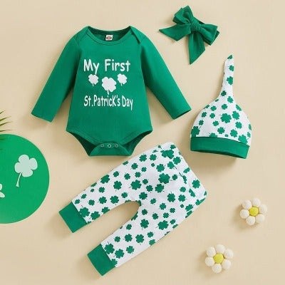 Saint Patrick's Day Shamrock Romper Set