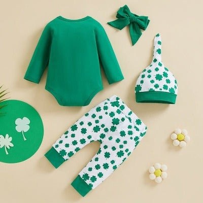 Saint Patrick's Day Shamrock Romper Set