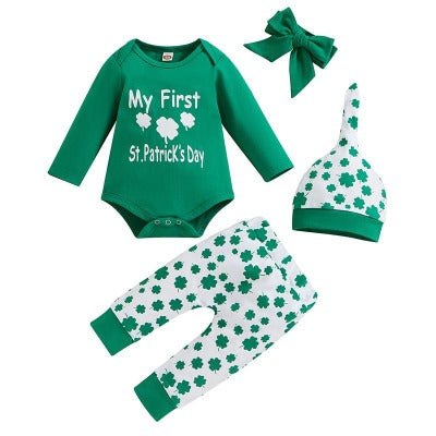 Saint Patrick's Day Shamrock Romper Set