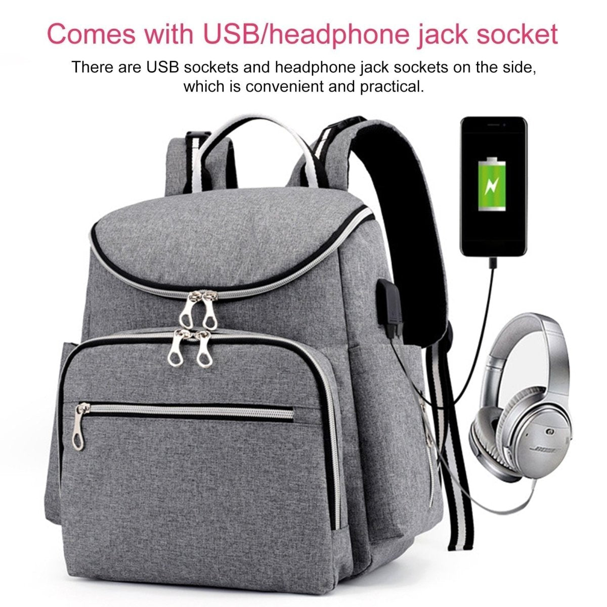 Thermal Bottle Warmer Diaper Bag Backpack