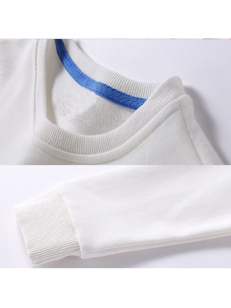 Boys Korean Round Neck Solid Color Loose Long Sleeve Pullover