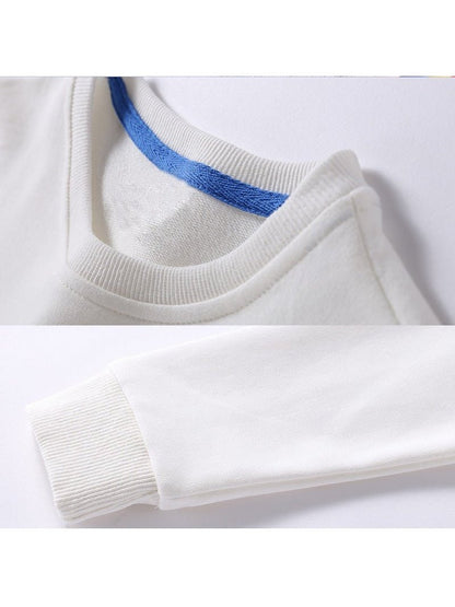 Boys Korean Round Neck Solid Color Loose Long Sleeve Pullover