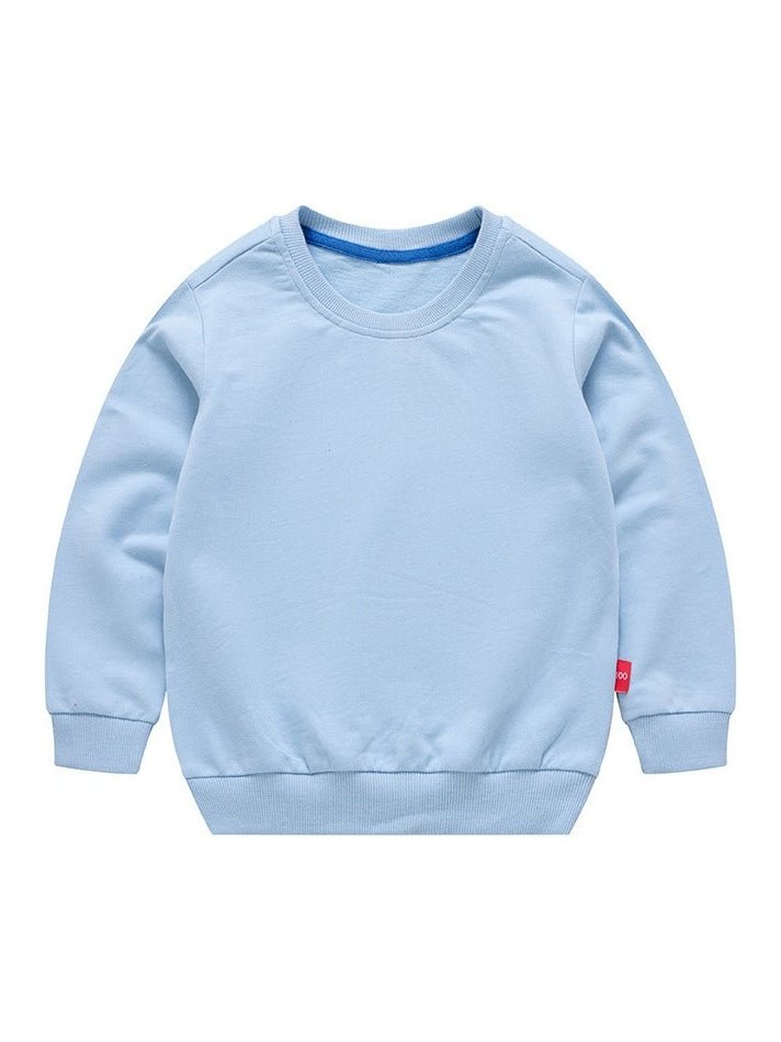 Boys Korean Round Neck Solid Color Loose Long Sleeve Pullover